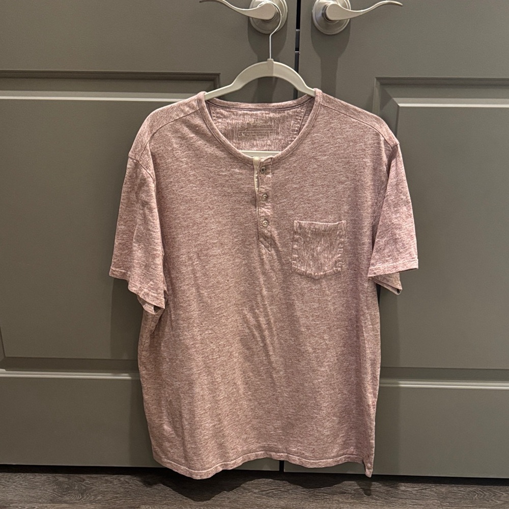 Eddie Bauer Pink Short Sleeve Henley Tee